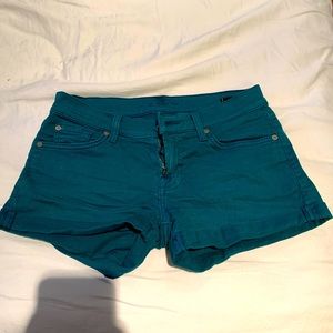Turquoise roll cut off shorts!